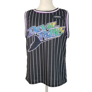 Tampa Bay Devil Rays muscle shirt tank top men's medium black 35 Brett Phillips